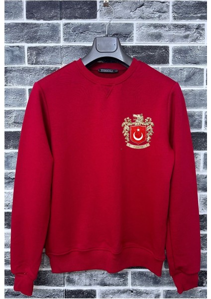 Türkiye Bozkurt Küçük Baskılı Milli Takım Logo Pamuklu Erkek Sweatshirt