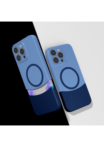 Iphone 15 Pro Ultra Ince Yapılı Çift Renkli Duble Magsafe Sert Silikon Kapak