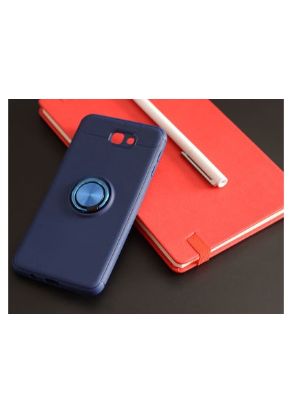 Samsung Galaxy J7 Prime Kılıf Metal Stant Olabilen Yüzüklü Flexring Premium Silikon Kılıf