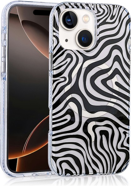 iPhone 13 Kılıf Magsafeli ve Karışık Desenli Awken Premium Sert Tpu Silikon Kapak