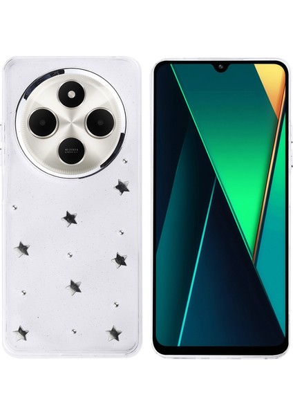 Redmi 14C 4g Kılıf Simli Kamera Çerçveli ve Mini Figür Desenli Ultra Koruma Sağlayan Kutup Sert Silikon Kapak