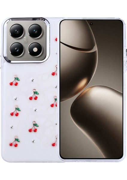 Xiaomi 14T Kılıf Mini Figürlü ve Seyrek Simli Şeffaf Arelle Premium Sert Tpu Silikon Kapak