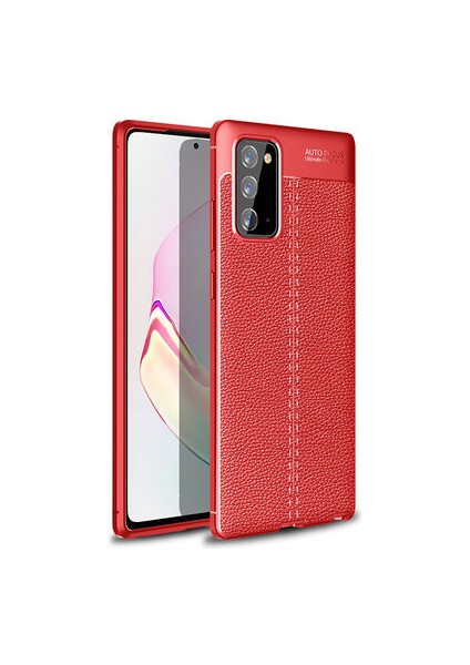Samsung Galaxy Note 20 Kılıf Deri Görünümlü Deriko Premium Silikon Kapak