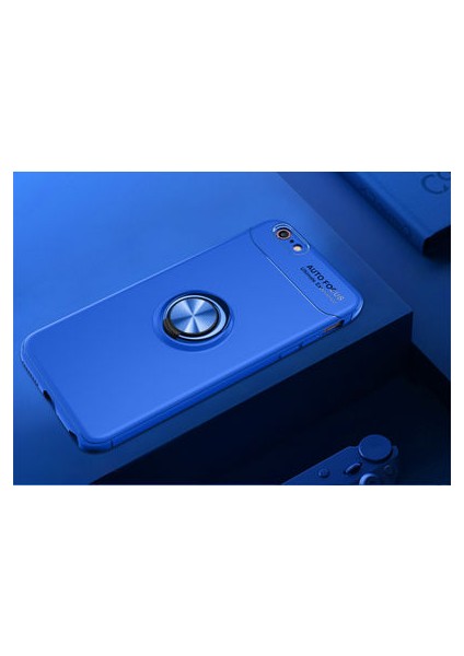 iPhone 6s Plus Kılıf Manyetik (Metal) Yüzüklü ve Stant Olabilen Rewon Premium Silikon Kapak