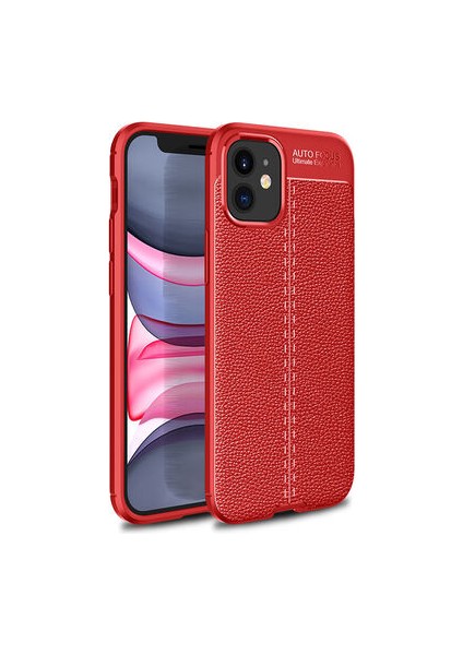 iPhone 12 Kılıf Deri Görünümlü Deriko Premium Silikon Kapak