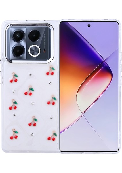 Infinix Note 40 Pro Kılıf Simli Kamera Çerçveli ve Mini Figür Desenli Ultra Koruma Sağlayan Kutup Sert Silikon Kapak