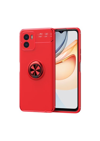 Vivo Y15S Kılıf Manyetik (Metal) Yüzüklü ve Stant Olabilen Rewon Premium Silikon Kapak