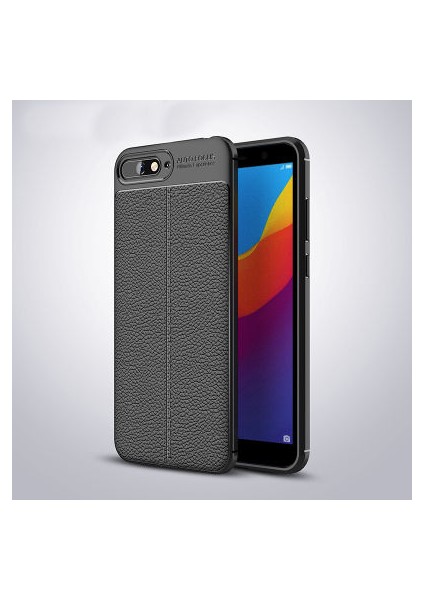 Huawei Y6 2018 Kılıf Deri Görünümlü Deriko Premium Silikon Kapak