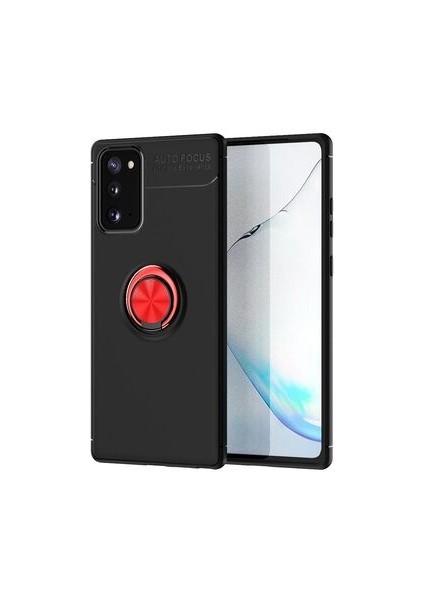 Samsung Galaxy Note 20 Kılıf Metal Stant Olabilen Yüzüklü Flexring Premium Silikon Kılıf