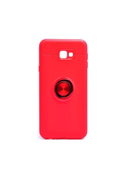 Samsung Galaxy J4 Plus Kılıf Metal Stant Olabilen Yüzüklü Flexring Premium Silikon Kılıf