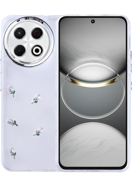 Tecno Spark 30 Pro Kılıf Simli Kamera Çerçveli ve Mini Figür Desenli Ultra Koruma Sağlayan Kutup Sert Silikon Kapak