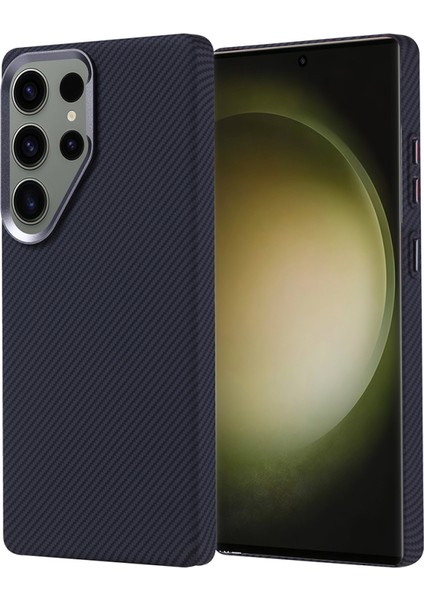 Samsung Galaxy S25 Ultra Karbon Fiber Desenli ve Magsafe Şarj Özellikli Ultra Slim Phantom Premium Sert Pc Kapak