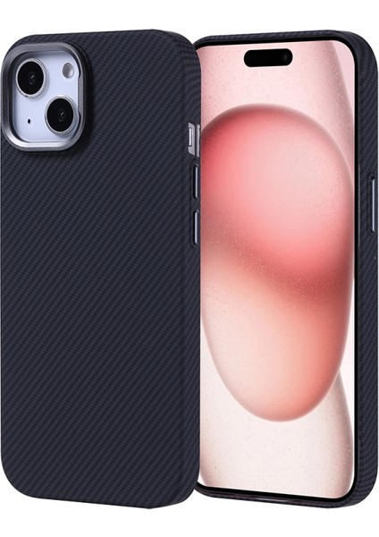 iPhone 15 Kılıf Ultra Ince Karbon Tasarımlı ve Magsafeli Cabix Premium Kapak