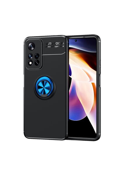 Redmi Note 11 Pro 5g Kılıf Metal Stant Olabilen Yüzüklü Flexring Premium Silikon Kılıf