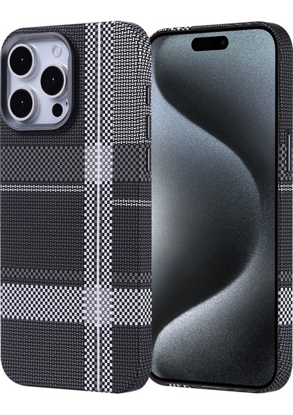 iPhone 15 Pro Max Kılıf Ultra Ince Karbon Tasarımlı ve Magsafeli Cabix Premium Kapak