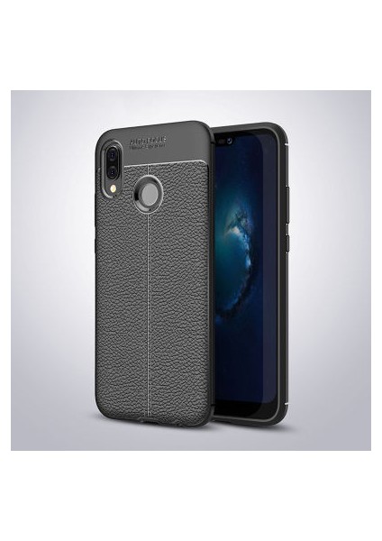 Huawei P20 Lite Kılıf Deri Görünümlü Deriko Premium Silikon Kapak