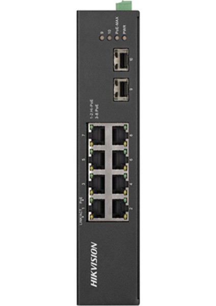 DS-3T0510HP-E/HS 8 Port Hi-Poe (120W) Gigabit+2xsfp Endüstriyel Switch