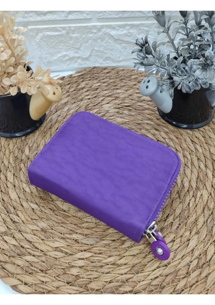 Krinkıl Kumaş Mor Küçük Boy Çift Gözlü El Çanta ve Cüzdan modelleri