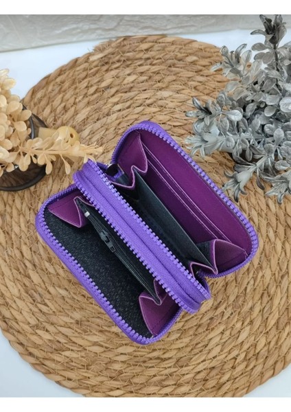Krinkıl Kumaş Mor Küçük Boy Çift Gözlü El Çanta ve Cüzdan fırsatları
