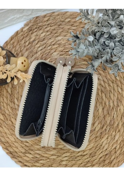 Krinkıl Kumaş Vizon Küçük Boy Çift Gözlü El Çanta ve Cüzdan fırsatları