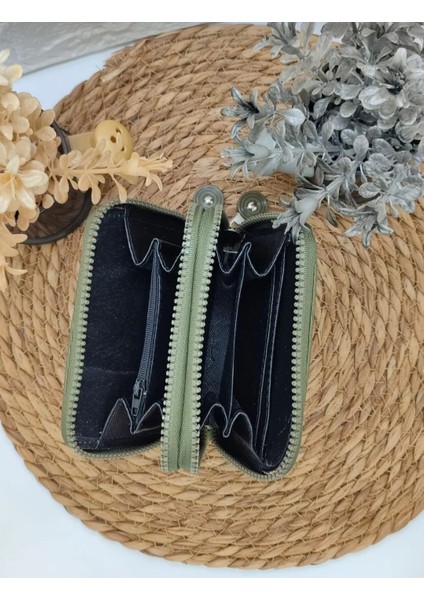 Krinkıl Kumaş Yeşil Küçük Boy Çift Gözlü El Çanta ve Cüzdan fırsatları