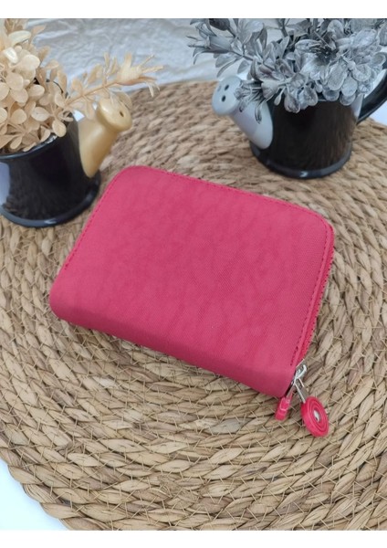 Krinkıl Kumaş Kırmızı Küçük Boy Çift Gözlü El Çanta ve Cüzdan modelleri
