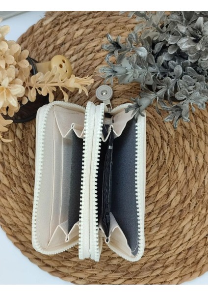 Krinkıl Kumaş Krem Küçük Boy Çift Gözlü El Çanta ve Cüzdan fırsatları