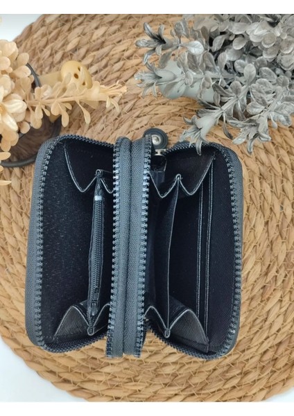 Krinkıl Kumaş Siyah Küçük Boy Çift Gözlü El Çanta ve Cüzdan fırsatları