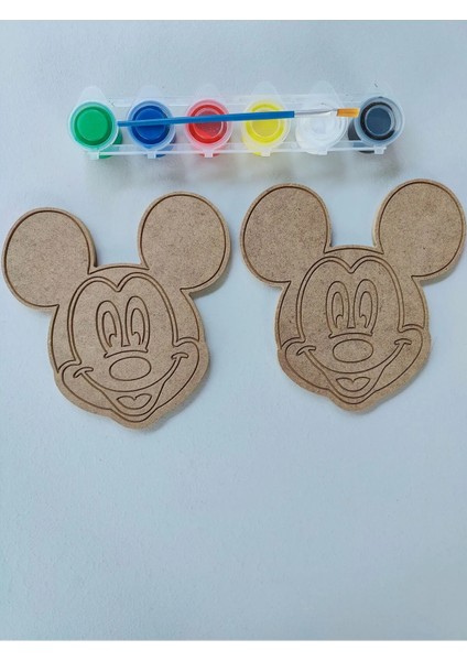 Ahşap Mickey Mouse Boyama Seti1 Okul Öncesi Boyama Aktivitesi.