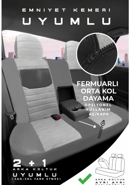 Lada 110 Sedan 1995–2007 Bakü Natura Serisi Raşel Gri Koltuk Kılıfı fırsatları