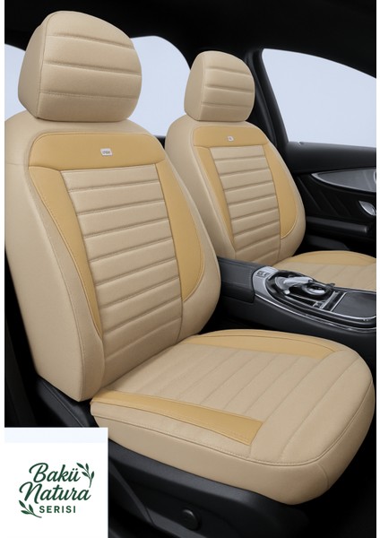 Audi A-3 2013-2015 Bakü Natura Serisi Raşel Bej Koltuk Kılıfı