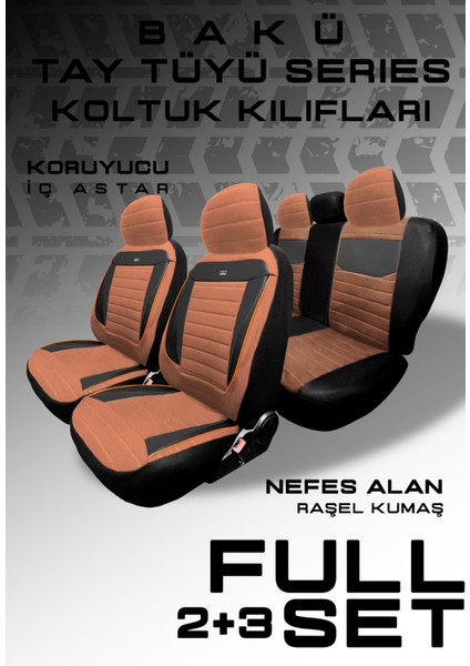 Audi A6 1997-2004 Nan Bakü Natura Serisi Raşel Taba Koltuk Kılıfı modelleri
