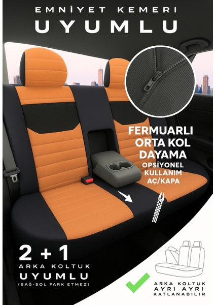 Skoda Kamiq 2019–2024 Bakü Natura Serisi Raşel Taba Koltuk Kılıfı fırsatları