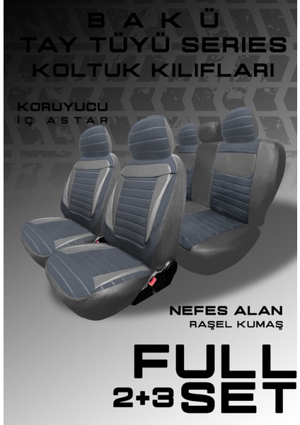 Citroën C-Elysée 2012–2022 Bakü Natura Serisi Raşel Füme Koltuk Kılıfı modelleri