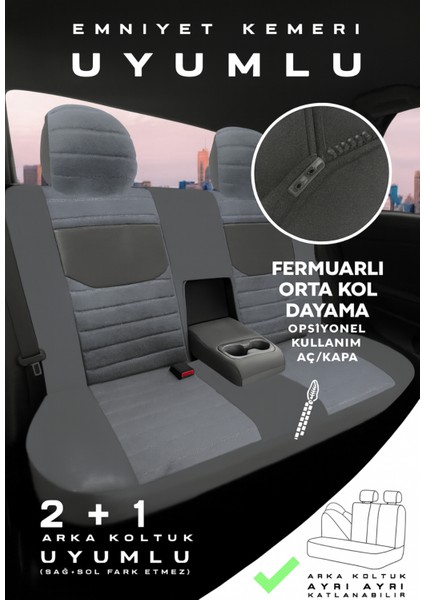 Citroën C-Elysée 2012–2022 Bakü Natura Serisi Raşel Füme Koltuk Kılıfı fırsatları