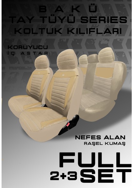 Chrysler Voyager Mpv 1991–2000 Bakü Natura Serisi Raşel Bej Koltuk Kılıfı modelleri