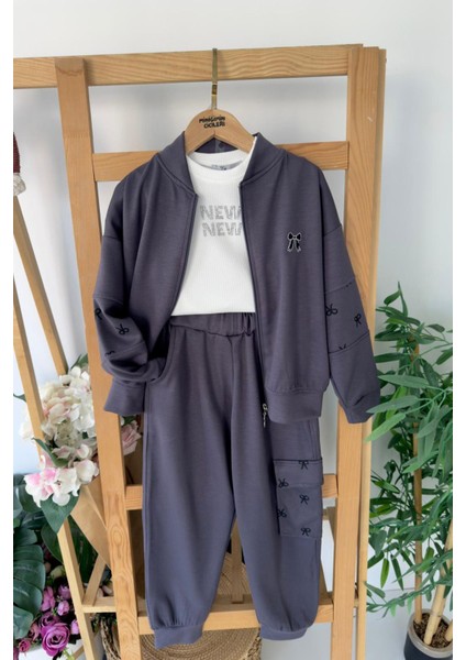 Oysho Fiyonk Baskılı Kız Çocuk 2 li takım - Antrasit