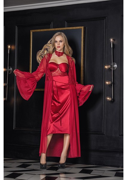 - Transparan Maxi Boy Sabahlık Bordo (11650) fırsatları