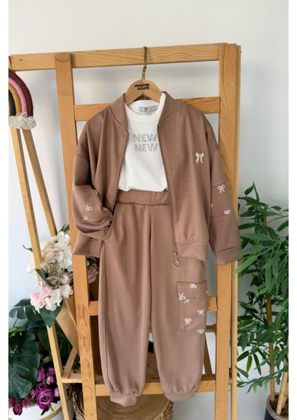 Oysho Fiyonk Baskılı Kız Çocuk 2 li takım - Kahverengi