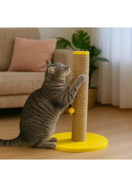 Sunny – Doğal Ahşap 50 cm Renkli Kapaklı Jüt Kedi Tırmalama Direği indirimleri