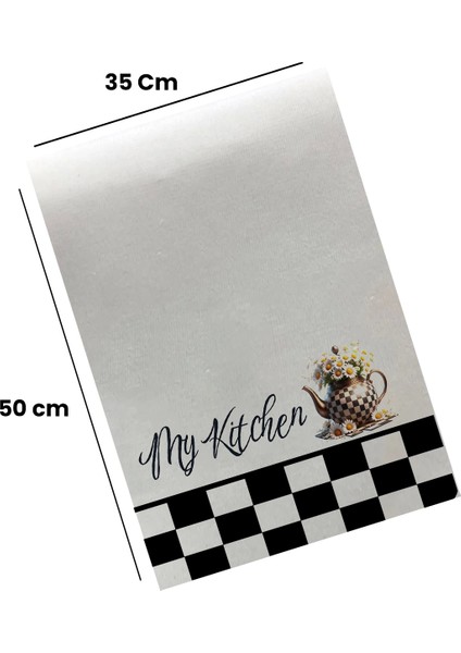 My Kitchen Dama Desenli Papatyalı Mutfak Kurulama Fırın Beyaz El Havlusu %100 Pamuklu 35X50CM 2 Adet fiyatları