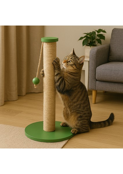 Meadow – Doğal Ahşap 50 cm Renkli Kapaklı Jüt Kedi Tırmalama Direği indirimleri
