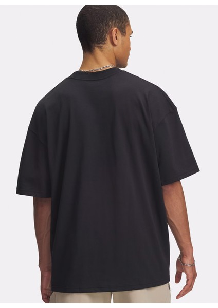 6005668-001-UA Hwt Woven Label Ss Siyah Bisiklet Yaka Normal Baskılı Erkek T-Shirt fiyatları