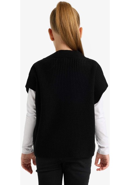 Kız Çocuk Oversize Geniş Kalıp V Yaka Triko Süveter F2625A825AU indirimleri