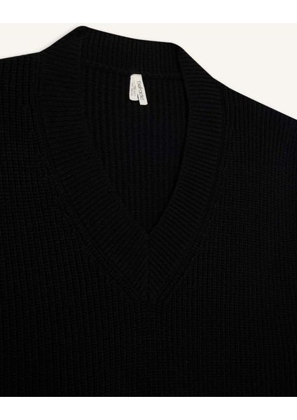 Kız Çocuk Oversize Geniş Kalıp V Yaka Triko Süveter F2625A825AU