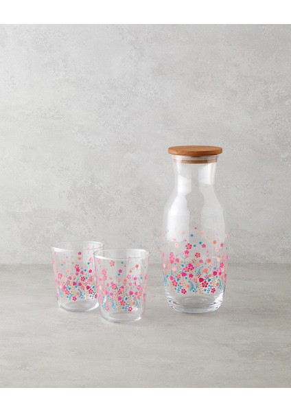 Auro Cam 3 Parça Su Takımı 1000 ml + 315 ml Renkli