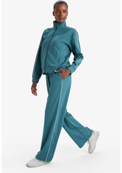 Fit Wide Leg Geniş Paça Cepli Biyeli Standart Boy İçi Yumuşak Tüylü Sporcu Pantolon F3846AX25AU