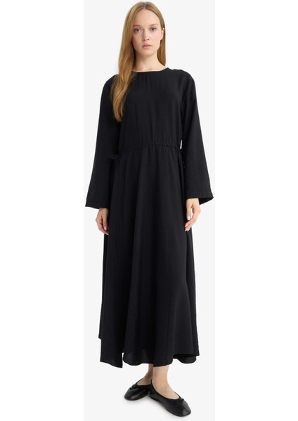 Relax Fit Bisiklet Yaka Uzun Kollu Elbise F3545AX25AU modelleri