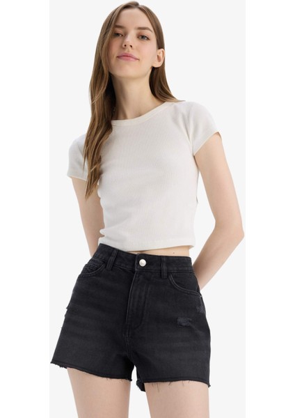 Normal Bel Kısa Paça Jean Şort E0498AX25SM indirimleri