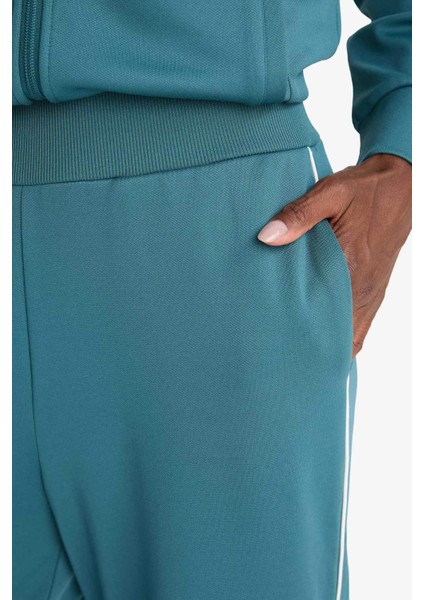 Fit Wide Leg Geniş Paça Cepli Biyeli Standart Boy İçi Yumuşak Tüylü Sporcu Pantolon F3846AX25AU